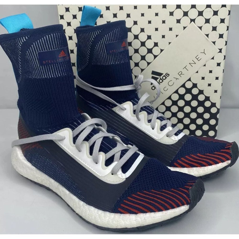 Adidas Stella McCartney Pulseboost HD MID Running Shoes Sneakers Grey EE9460 7.5